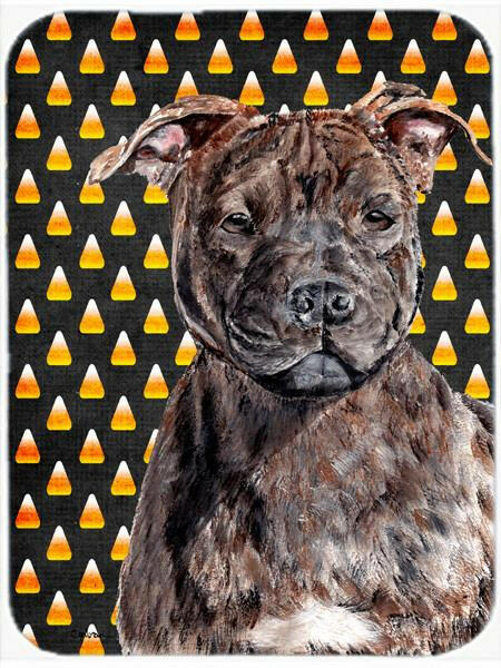 Staffordshire Bull Terrier Staffie Candy Corn Halloween Cutting Board Tempered Glass Kitchen Cutting Surface, Heat Resistant Chopping, Non-Slip Feet, Food Prep & Serving