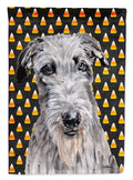 Scottish Deerhound Candy Corn Halloween House Flag 28x40 Porch Sleeve Pole Decorative Outside Yard Banner Artwork Wall Hanging, Polyester