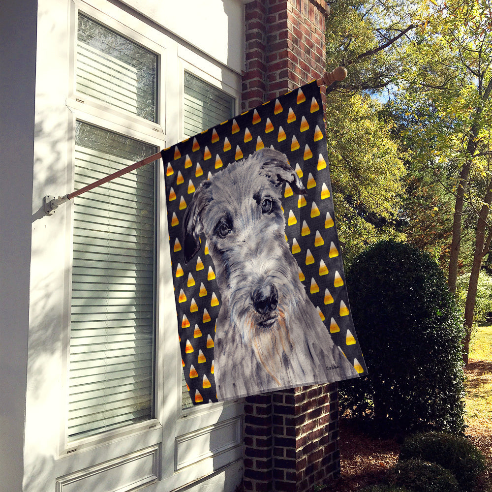 Scottish Deerhound Candy Corn Halloween House Flag 28x40 Porch Sleeve Pole Decorative Outside Yard Banner Artwork Wall Hanging, Polyester