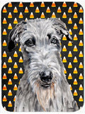 Scottish Deerhound Candy Corn Halloween Cutting Board Tempered Glass Kitchen Cutting Surface, Heat Resistant Chopping, Non-Slip Feet, Food Prep & Serving