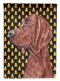 Redbone Coonhound Candy Corn Halloween House Flag 28x40 Porch Sleeve Pole Decorative Outside Yard Banner Artwork Wall Hanging, Polyester