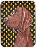 Redbone Coonhound Candy Corn Halloween Cutting Board Tempered Glass Kitchen Cutting Surface, Heat Resistant Chopping, Non-Slip Feet, Food Prep & Serving