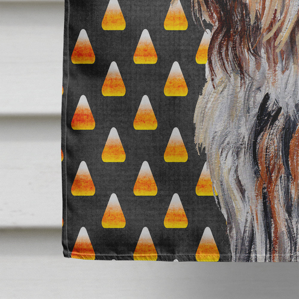 Otterhound Candy Corn Halloween House Flag 28x40 Porch Sleeve Pole Decorative Outside Yard Banner Artwork Wall Hanging, Polyester