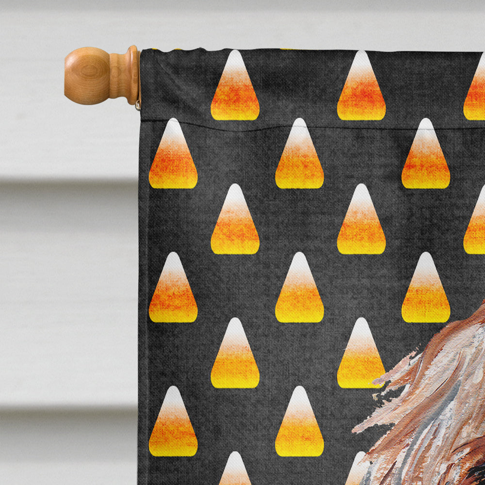 Otterhound Candy Corn Halloween House Flag 28x40 Porch Sleeve Pole Decorative Outside Yard Banner Artwork Wall Hanging, Polyester