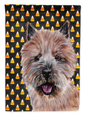 Norwich Terrier Candy Corn Halloween House Flag 28x40 Porch Sleeve Pole Decorative Outside Yard Banner Artwork Wall Hanging, Polyester