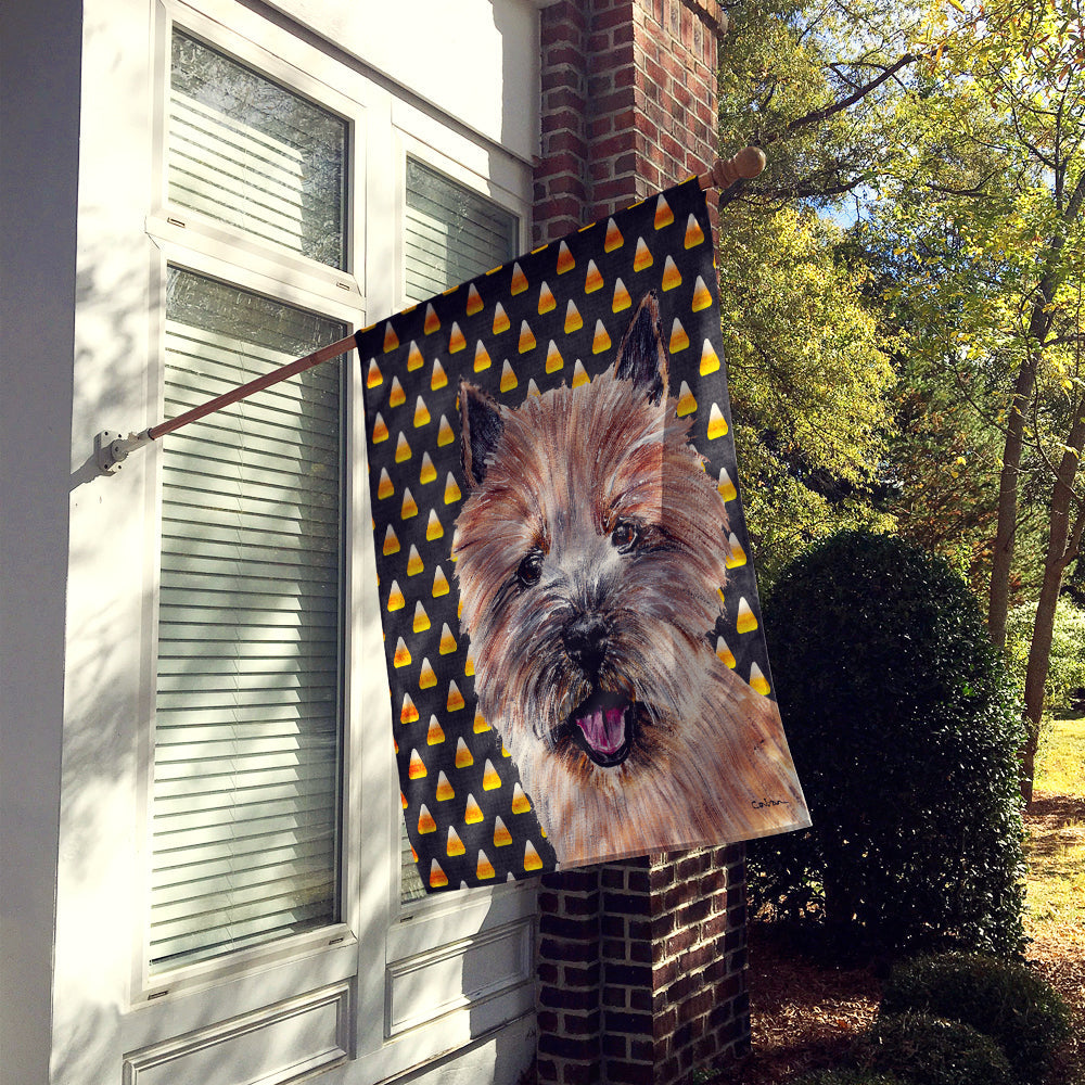 Norwich Terrier Candy Corn Halloween House Flag 28x40 Porch Sleeve Pole Decorative Outside Yard Banner Artwork Wall Hanging, Polyester