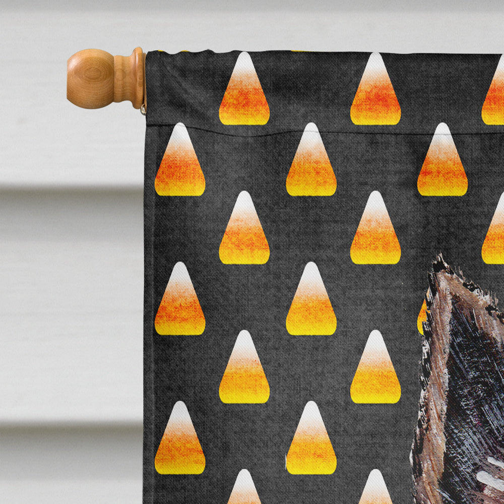 Norwich Terrier Candy Corn Halloween House Flag 28x40 Porch Sleeve Pole Decorative Outside Yard Banner Artwork Wall Hanging, Polyester