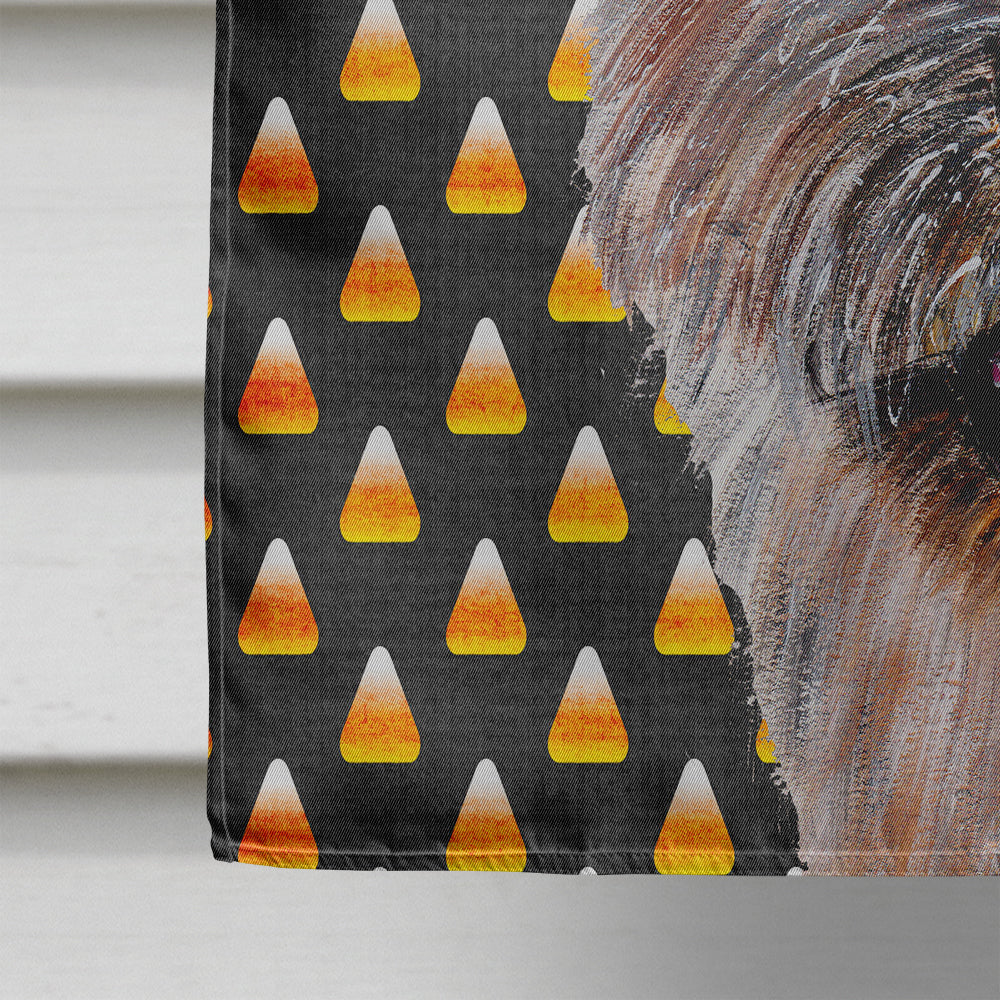 Norwich Terrier Candy Corn Halloween House Flag 28x40 Porch Sleeve Pole Decorative Outside Yard Banner Artwork Wall Hanging, Polyester