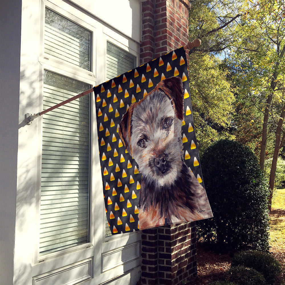 Norfolk Terrier Puppy Candy Corn Halloween House Flag 28x40 Porch Sleeve Pole Decorative Outside Yard Banner Artwork Wall Hanging, Polyester