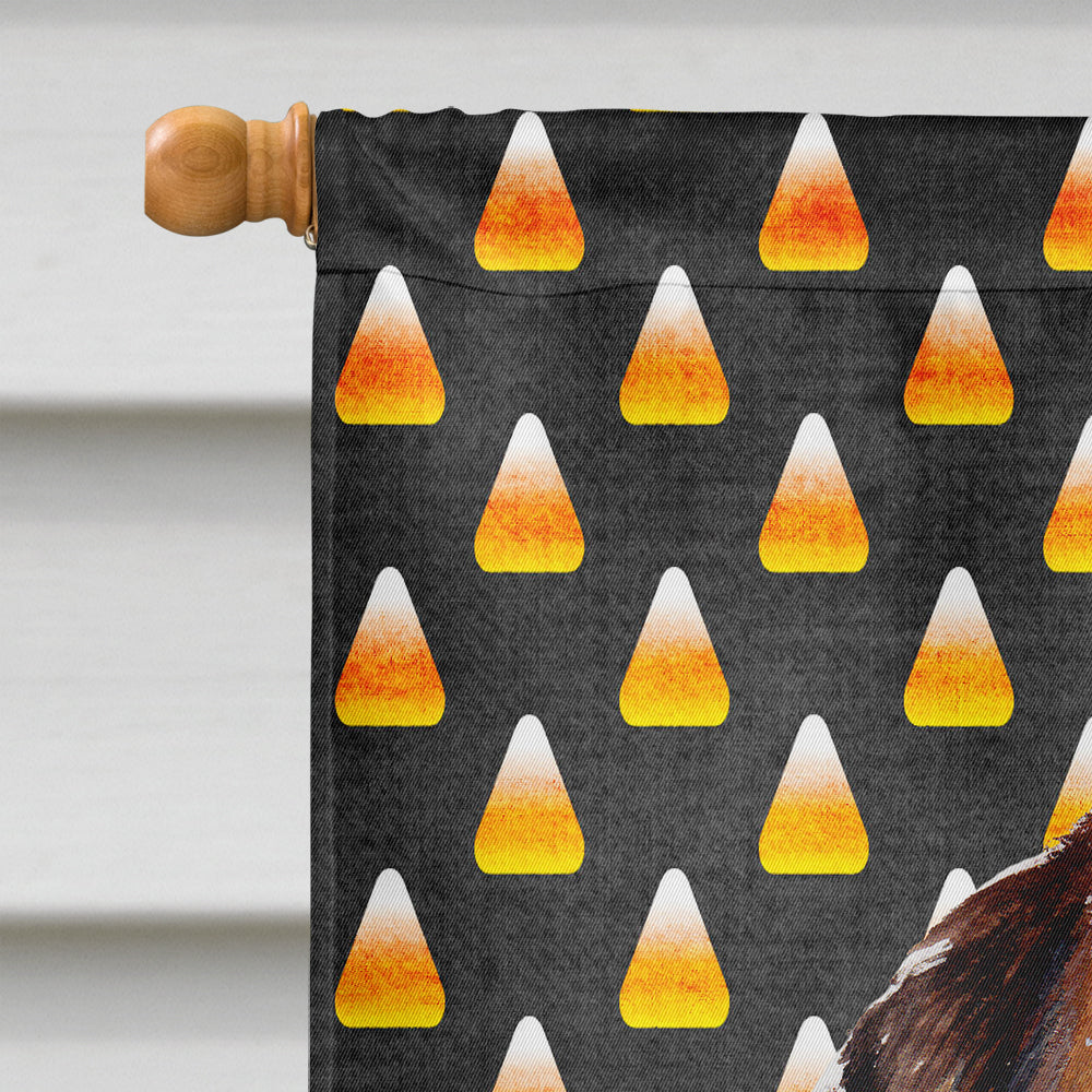 Norfolk Terrier Puppy Candy Corn Halloween House Flag 28x40 Porch Sleeve Pole Decorative Outside Yard Banner Artwork Wall Hanging, Polyester