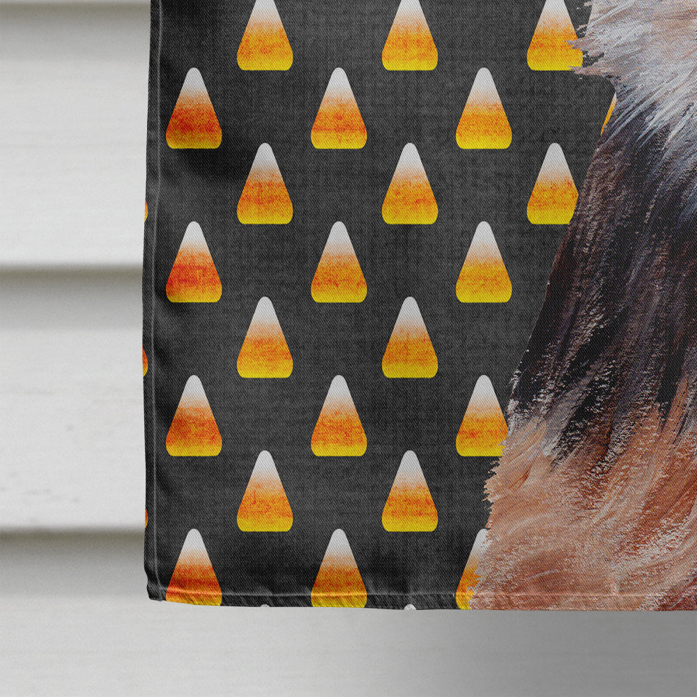 Norfolk Terrier Puppy Candy Corn Halloween House Flag 28x40 Porch Sleeve Pole Decorative Outside Yard Banner Artwork Wall Hanging, Polyester