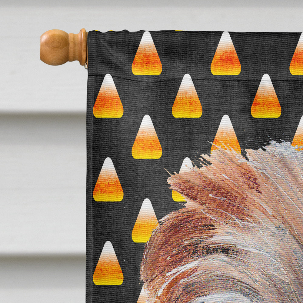 Norfolk Terrier Candy Corn Halloween House Flag 28x40 Porch Sleeve Pole Decorative Outside Yard Banner Artwork Wall Hanging, Polyester