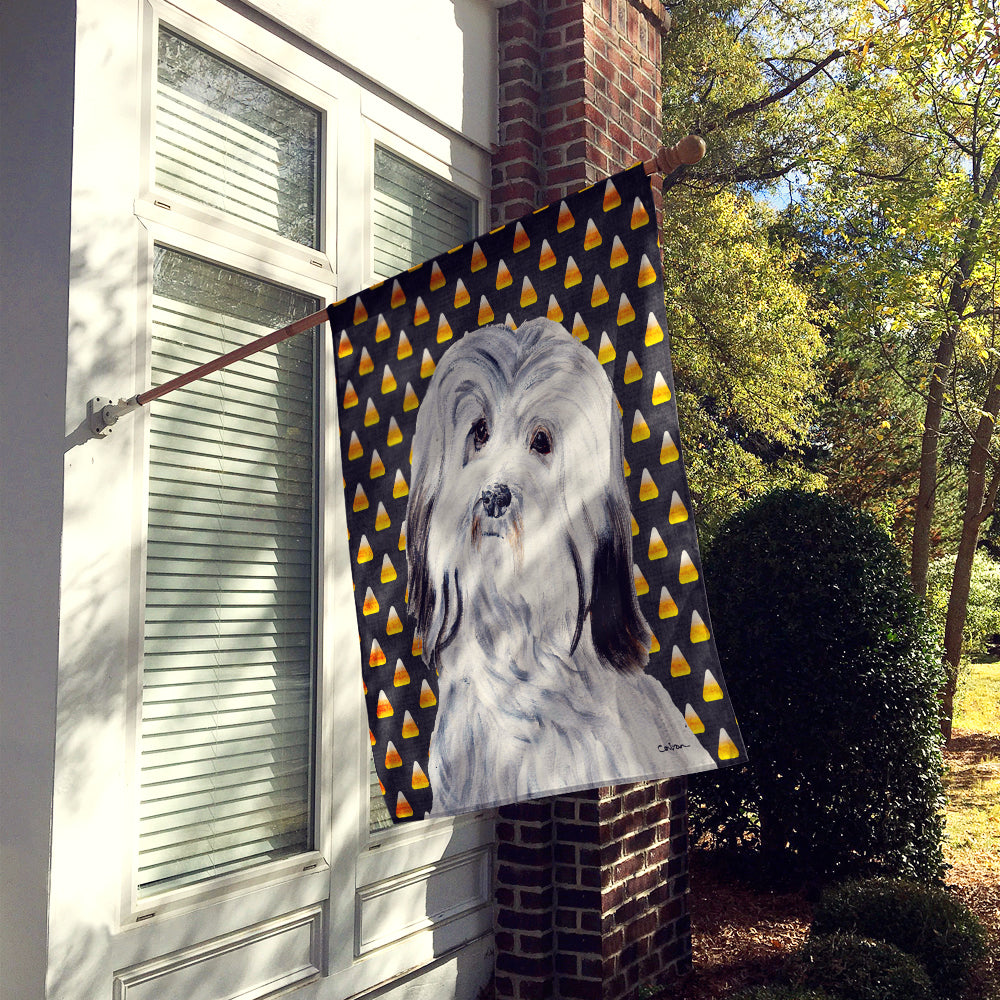 Havanese Candy Corn Halloween House Flag 28x40 Porch Sleeve Pole Decorative Outside Yard Banner Artwork Wall Hanging, Polyester