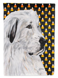 Great Pyrenees Candy Corn Halloween House Flag 28x40 Porch Sleeve Pole Decorative Outside Yard Banner Artwork Wall Hanging, Polyester