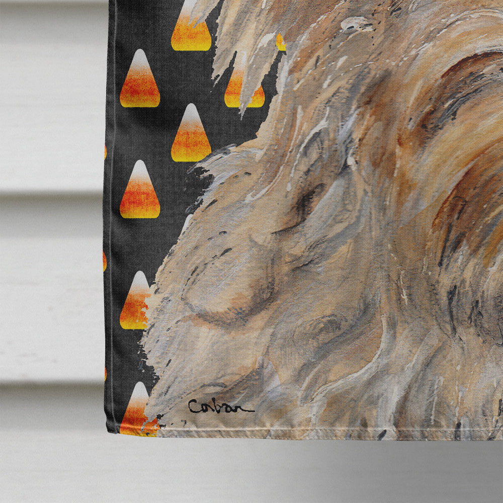 Golden Doodle 2 Candy Corn Halloween House Flag 28x40 Porch Sleeve Pole Decorative Outside Yard Banner Artwork Wall Hanging, Polyester
