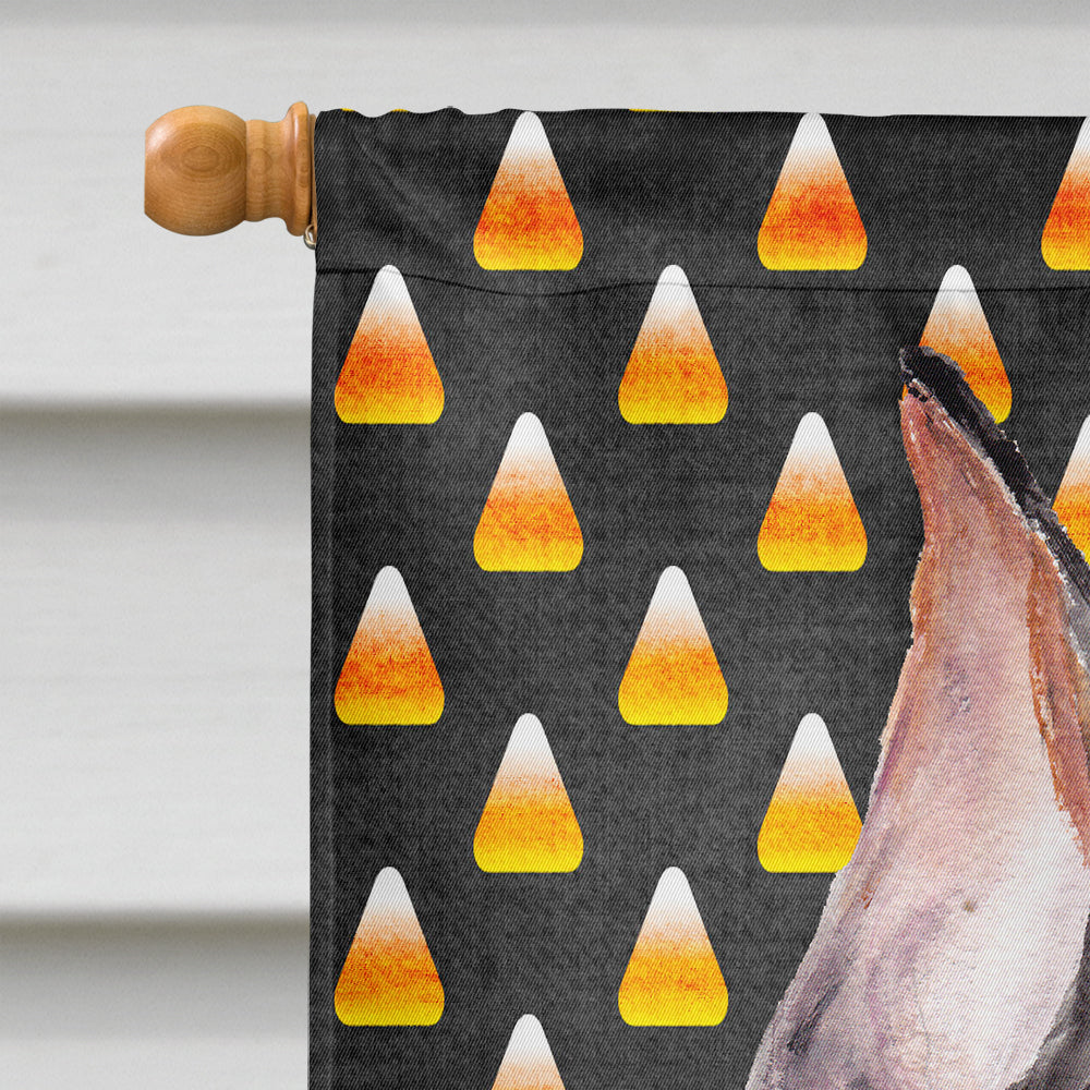 German Pinscher Candy Corn Halloween House Flag 28x40 Porch Sleeve Pole Decorative Outside Yard Banner Artwork Wall Hanging, Polyester