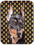German Pinscher Candy Corn Halloween Cutting Board Tempered Glass Kitchen Cutting Surface, Heat Resistant Chopping, Non-Slip Feet, Food Prep & Serving