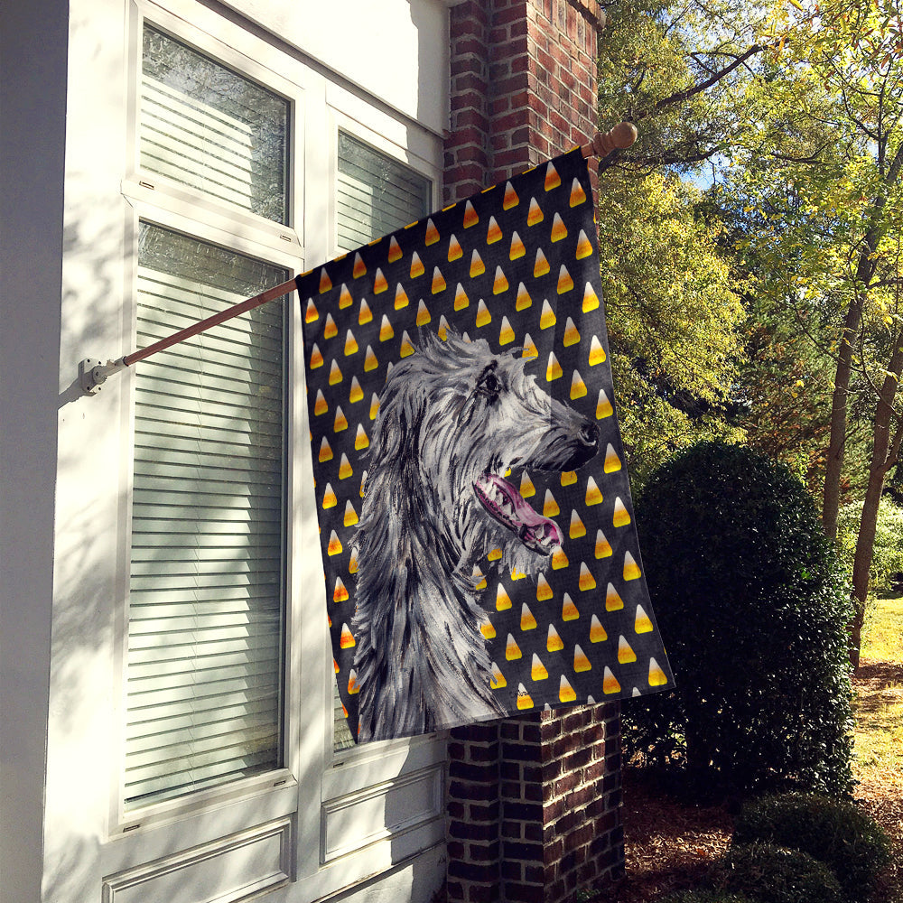 Scottish Deerhound Candy Corn Halloween House Flag 28x40 Porch Sleeve Pole Decorative Outside Yard Banner Artwork Wall Hanging, Polyester