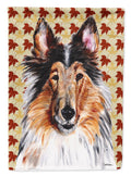 Collie Fall Leaves House Flag 28x40 Porch Sleeve Pole Decorative Outside Yard Banner Artwork Wall Hanging, Polyester