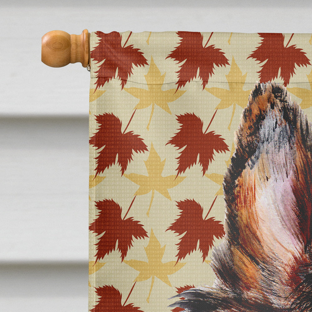 Collie Fall Leaves House Flag 28x40 Porch Sleeve Pole Decorative Outside Yard Banner Artwork Wall Hanging, Polyester