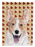 Cardigan Corgi Fall Leaves House Flag 28x40 Porch Sleeve Pole Decorative Outside Yard Banner Artwork Wall Hanging, Polyester