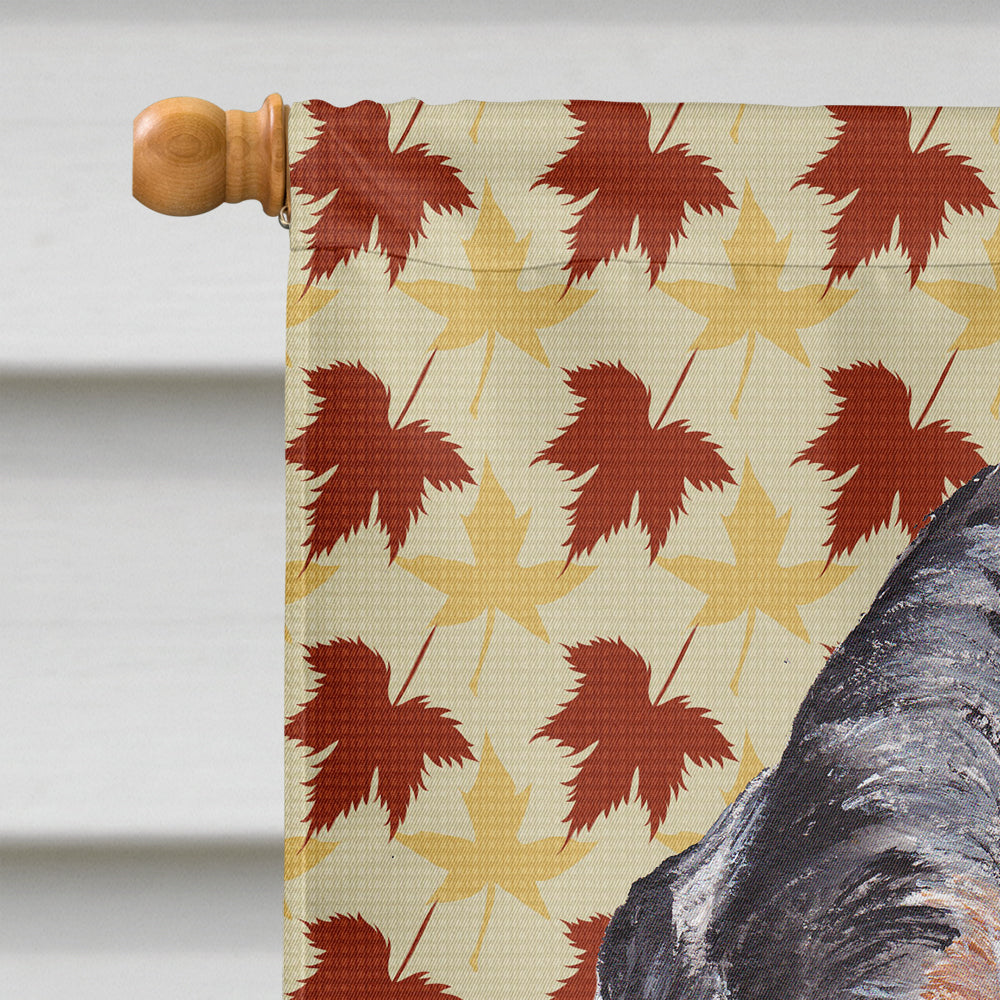 Blue Tick Coonhound Fall Leaves House Flag 28x40 Porch Sleeve Pole Decorative Outside Yard Banner Artwork Wall Hanging, Polyester