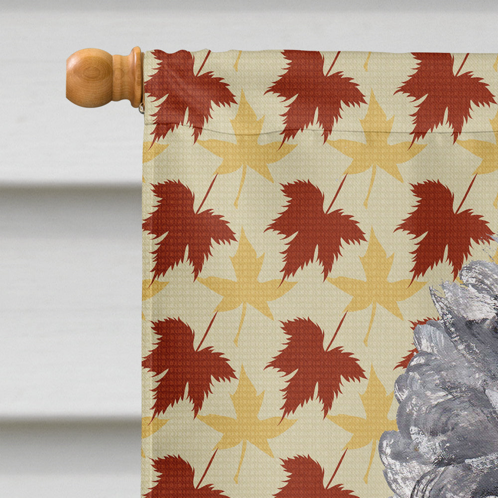 Black Standard Poodle Fall Leaves House Flag 28x40 Porch Sleeve Pole Decorative Outside Yard Banner Artwork Wall Hanging, Polyester
