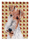 Wire Fox Terrier Fall Leaves House Flag 28x40 Porch Sleeve Pole Decorative Outside Yard Banner Artwork Wall Hanging, Polyester