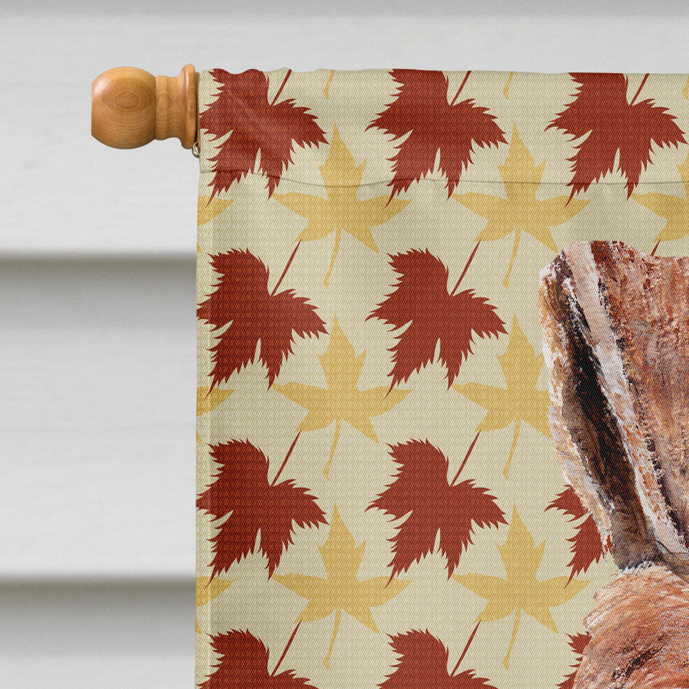 Wire Fox Terrier Fall Leaves House Flag 28x40 Porch Sleeve Pole Decorative Outside Yard Banner Artwork Wall Hanging, Polyester