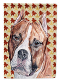 Staffordshire Bull Terrier Staffie Fall Leaves House Flag 28x40 Porch Sleeve Pole Decorative Outside Yard Banner Artwork Wall Hanging, Polyester