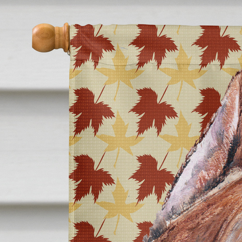 Staffordshire Bull Terrier Staffie Fall Leaves House Flag 28x40 Porch Sleeve Pole Decorative Outside Yard Banner Artwork Wall Hanging, Polyester