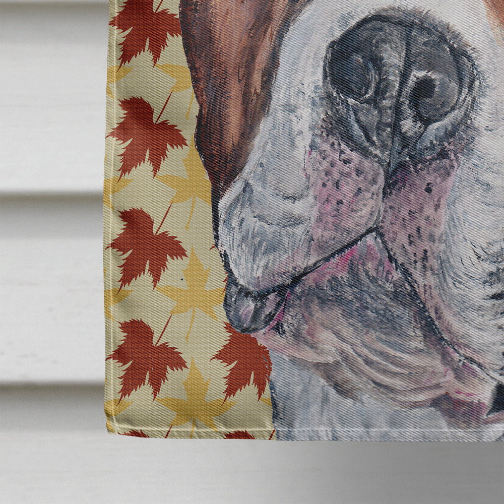 Staffordshire Bull Terrier Staffie Fall Leaves House Flag 28x40 Porch Sleeve Pole Decorative Outside Yard Banner Artwork Wall Hanging, Polyester