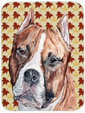 Staffordshire Bull Terrier Staffie Fall Leaves Cutting Board Tempered Glass Kitchen Cutting Surface, Heat Resistant Chopping, Non-Slip Feet, Food Prep & Serving