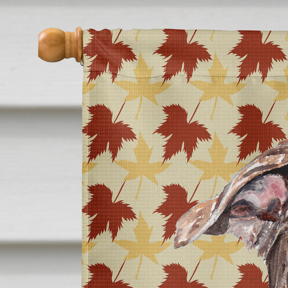 Staffordshire Bull Terrier Staffie Fall Leaves House Flag 28x40 Porch Sleeve Pole Decorative Outside Yard Banner Artwork Wall Hanging, Polyester