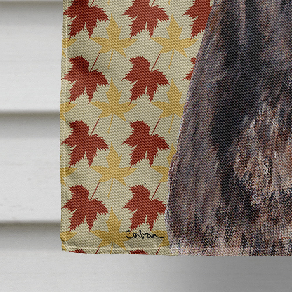 Staffordshire Bull Terrier Staffie Fall Leaves House Flag 28x40 Porch Sleeve Pole Decorative Outside Yard Banner Artwork Wall Hanging, Polyester