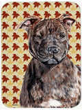 Staffordshire Bull Terrier Staffie Fall Leaves Cutting Board Tempered Glass Kitchen Cutting Surface, Heat Resistant Chopping, Non-Slip Feet, Food Prep & Serving