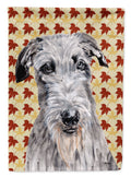 Scottish Deerhound Fall Leaves House Flag 28x40 Porch Sleeve Pole Decorative Outside Yard Banner Artwork Wall Hanging, Polyester