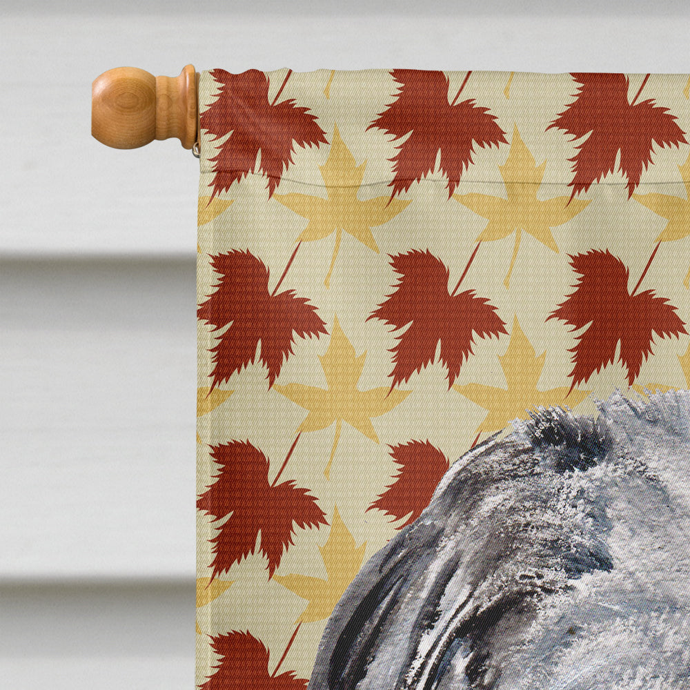 Scottish Deerhound Fall Leaves House Flag 28x40 Porch Sleeve Pole Decorative Outside Yard Banner Artwork Wall Hanging, Polyester