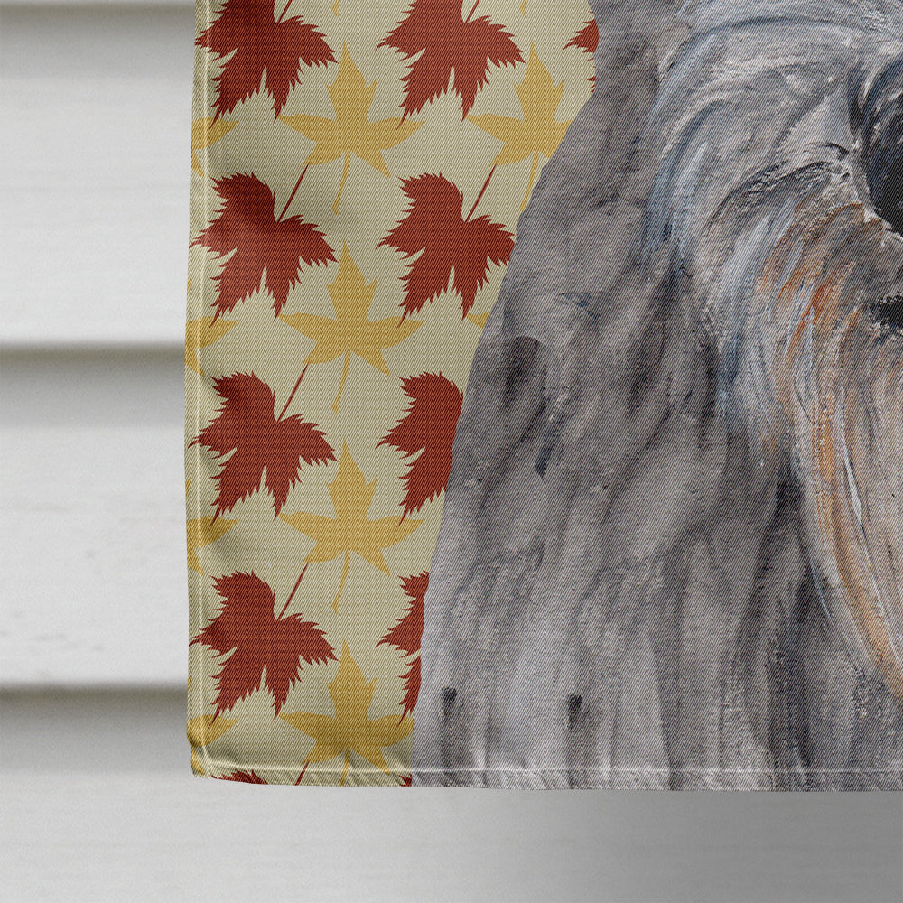 Scottish Deerhound Fall Leaves House Flag 28x40 Porch Sleeve Pole Decorative Outside Yard Banner Artwork Wall Hanging, Polyester
