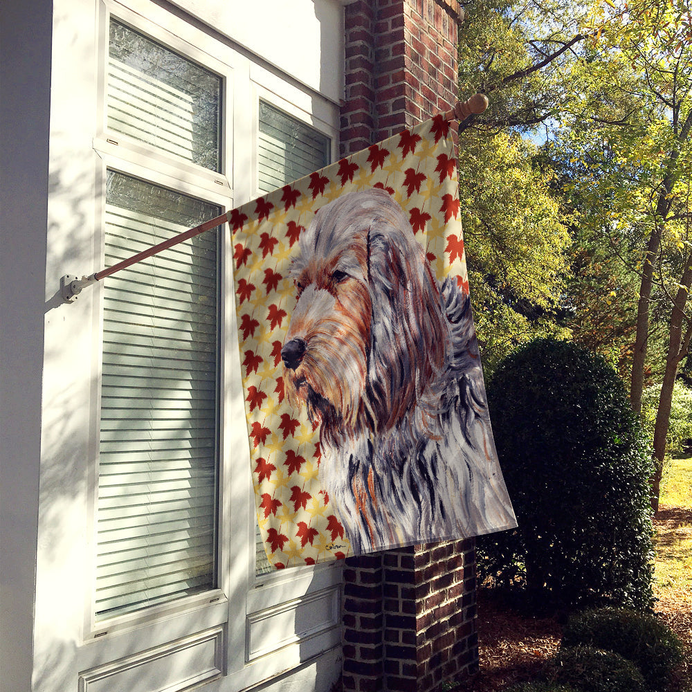 Otterhound Fall Leaves House Flag 28x40 Porch Sleeve Pole Decorative Outside Yard Banner Artwork Wall Hanging, Polyester