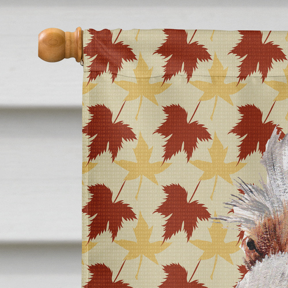 Otterhound Fall Leaves House Flag 28x40 Porch Sleeve Pole Decorative Outside Yard Banner Artwork Wall Hanging, Polyester