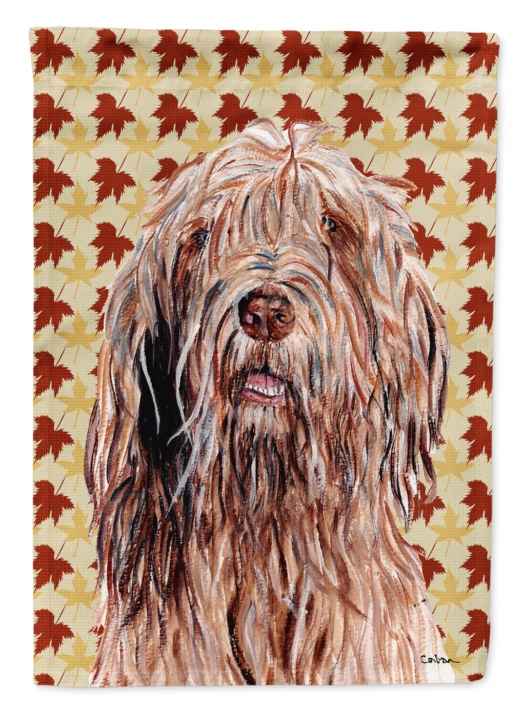 Otterhound Fall Leaves House Flag 28x40 Porch Sleeve Pole Decorative Outside Yard Banner Artwork Wall Hanging, Polyester