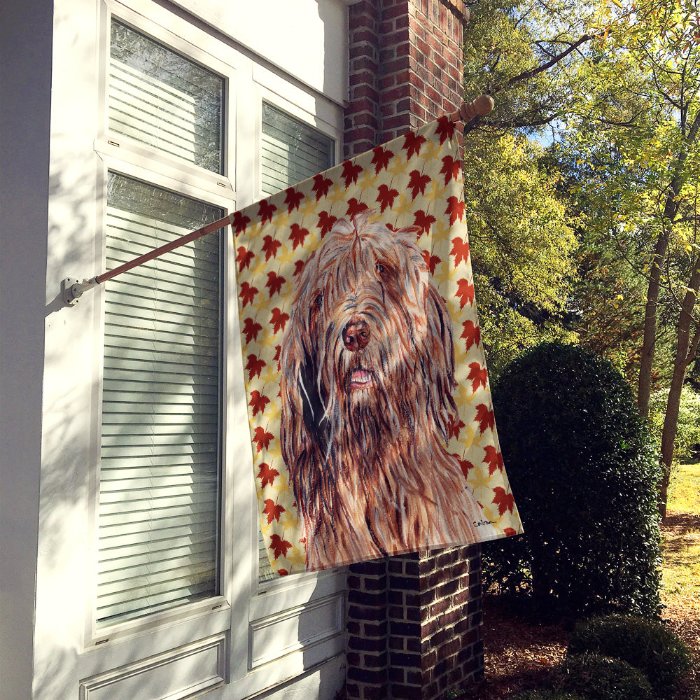 Otterhound Fall Leaves House Flag 28x40 Porch Sleeve Pole Decorative Outside Yard Banner Artwork Wall Hanging, Polyester