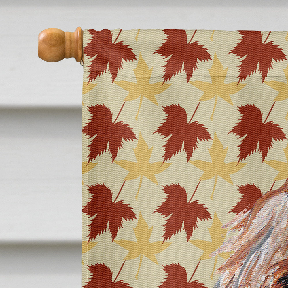 Otterhound Fall Leaves House Flag 28x40 Porch Sleeve Pole Decorative Outside Yard Banner Artwork Wall Hanging, Polyester