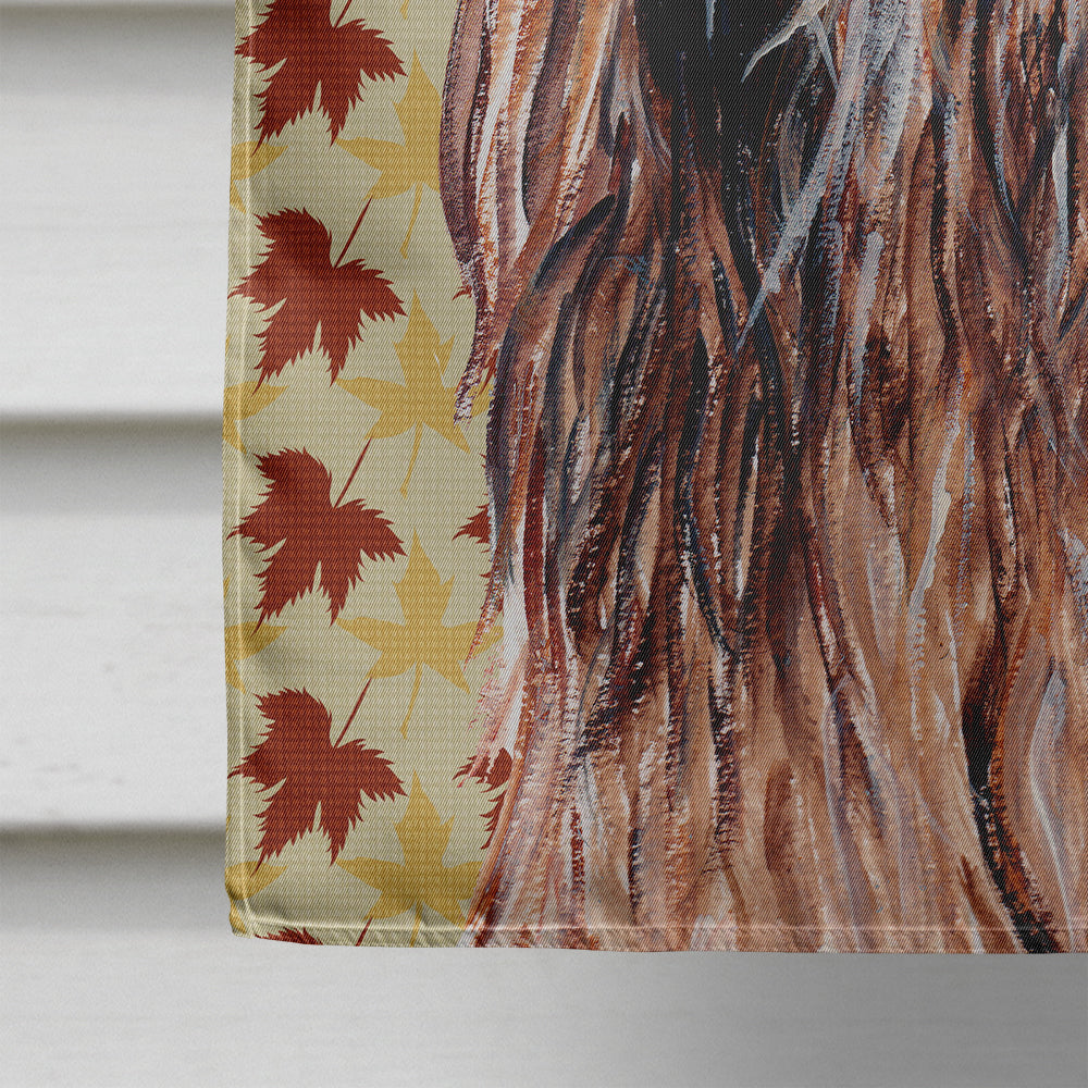 Otterhound Fall Leaves House Flag 28x40 Porch Sleeve Pole Decorative Outside Yard Banner Artwork Wall Hanging, Polyester