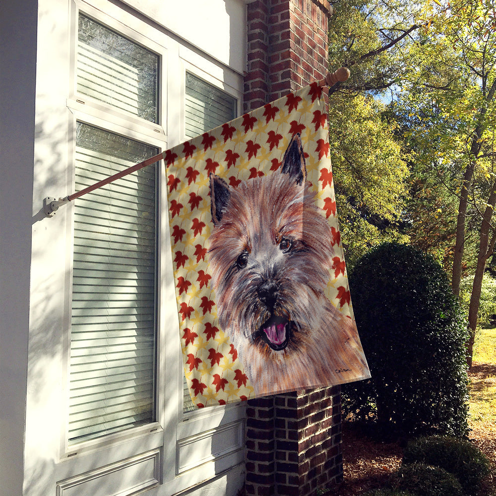 Norwich Terrier Fall Leaves House Flag 28x40 Porch Sleeve Pole Decorative Outside Yard Banner Artwork Wall Hanging, Polyester