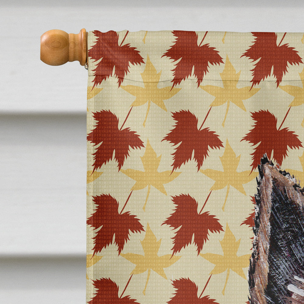 Norwich Terrier Fall Leaves House Flag 28x40 Porch Sleeve Pole Decorative Outside Yard Banner Artwork Wall Hanging, Polyester