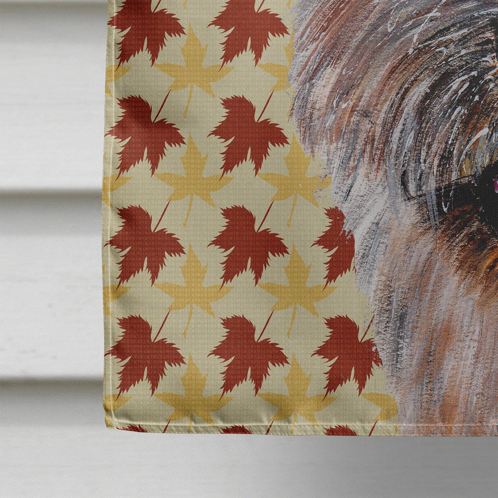 Norwich Terrier Fall Leaves House Flag 28x40 Porch Sleeve Pole Decorative Outside Yard Banner Artwork Wall Hanging, Polyester