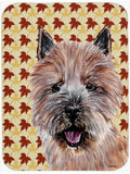 Norwich Terrier Fall Leaves Cutting Board Tempered Glass Kitchen Cutting Surface, Heat Resistant Chopping, Non-Slip Feet, Food Prep & Serving