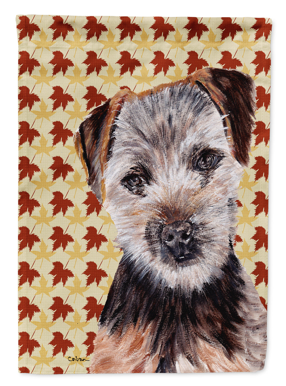 Norfolk Terrier Puppy Fall Leaves House Flag 28x40 Porch Sleeve Pole Decorative Outside Yard Banner Artwork Wall Hanging, Polyester
